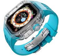 Kit de modification de la sangle de boîtier et de tourbillon de la montre , pour Ultra 8 49 mm , Fluororubber Watch Band Transparent Case Mod Kit
