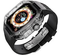 Kit de modification de la sangle de boîtier et de tourbillon de la montre , pour Ultra 8 49 mm , Fluororubber Watch Band Transparent Case Mod Kit