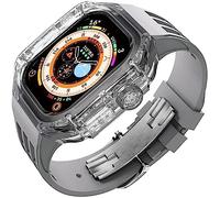 Kit de modification de la sangle de boîtier et de tourbillon de la montre , pour Ultra 8 49 mm , Fluororubber Watch Band Transparent Case Mod Kit