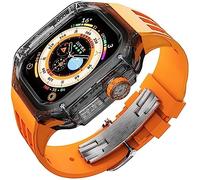 Kit de modification de la sangle de boîtier et de tourbillon de la montre , pour Ultra 8 49 mm , Fluororubber Watch Band Transparent Case Mod Kit