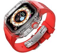 Kit de modification de la sangle de boîtier et de tourbillon de la montre , pour Ultra 8 49 mm , Fluororubber Watch Band Transparent Case Mod Kit
