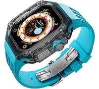Kit de modification de la sangle de boîtier et de tourbillon de la montre ， pour Ultra 8 49 mm ， Fluororubber Watch Band Transparent Case Mod Kit