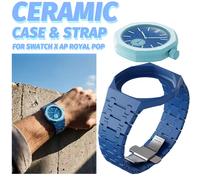 Kit de modification en céramique pour boîtier de montre Swatch X AP Royal POP Biomaterials + bracelet en biocéramique, changeur de poche pour montre-bracelet LP-12 Clock