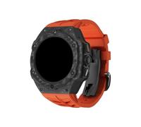 Kit de modification en fibre de carbone Pour Samsung Galaxy Watch 7 Ultra 47mm, bracelet en caoutchouc fluoré for bracelet QuickFit Ultra sans espace(Orange)