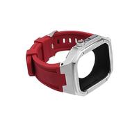 Kit de modification Suise en silicone + étui métallique pour bande 45 mm 40 mm 41 mm 44 mm Band de montre pour iwacth 8 7 SE 6 5 4 Mod Bracelet