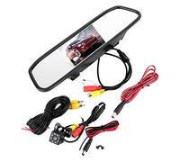 Kit de Moniteur de rétroviseur de Voiture 4.3in HD Miroir Dash Cam caméra de recul étanche 8LED rétroviseur caméra Moniteur Vision Nocturne