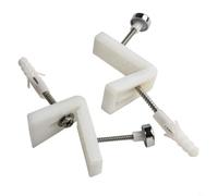 Kit de montage au sol coudé pour bidet et lavabo semi-piédestal en acier inoxydable avec vis en forme de L - Kit d'installation sécurisé pour salle de bain - Avec cache-vis - Argenté