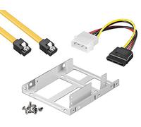 'Kit de Montage baytronic Cadre de Montage pour disques durs/SSD 2,5 "S sur Rails 3,5 Adaptateur Mounting Frame Support Doppelter Einbaurahmen + 50cm SATA Kabel