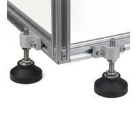 Kit de montage coussinets pied réglables, connecteur roulette, coin extrudé fixe plaqué for profils en aluminium 2020 3030 4040 4545(20m8)