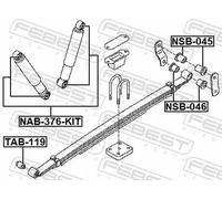 Kit de montage d'amortisseur Essieu arrière NAB-376-KIT FEBEST pour NISSAN