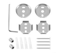 Kit de montage de barre de serviette en acier inoxydable, fixations de rail de salle de bain avec plaques de base murales, pièces de support de barre de douche, kit de vis de rechange pour matériel de