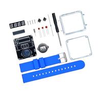 Kit de montage de montre électronique à tube numérique LED avec pièces métalliques en silicone pour débutants, bleu