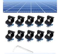 Kit de montage de panneau solaire, pinces d'extrémité en alliage d'aluminium avec vis en acier inoxydable 304 pour panneaux de 30 mm-35 mm, supports à deux trous pour toits à pente plate en métal