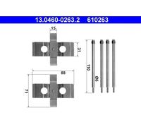 ATE 13.0460-0263.2 Kit d'accessoires, plaquette de frein à disque