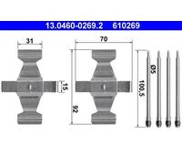 Kit de montage de plaquettes de frein 13.0460-0269.2 ATE pour MERCEDES-BENZ SL