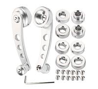 Kit de Montage de Poign¨¦e de Fen¨ºtre, Lot de 2 Poign¨¦es de Fen¨ºtre de Voiture en Alliage Riser Winder Manivelle de Remplacement pour Classic Car, Fit pour (Argent)