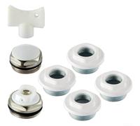 Kit de montage de radiateur pour ventilation d'air avec valve d'échappement en cuivre et clé manuelle avec adaptateurs gauche et droite avec joints en silicone Tailles G1/2 et G3/4 (1/2")