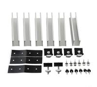 Kit de montage de rail de module solaire pour toit plat avec pinces d'extrémité et centrale, en alliage d'aluminium et coussinets en caoutchouc pour une fixation stable du panneau solaire (lot de 2