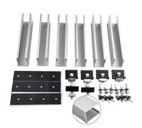 Kit de montage de rail de module solaire pour toits plats en alliage d'aluminium 6005 avec pinces d'extrémité et centrale pour une installation sécurisée (lot de 2 (pour 30 mm)