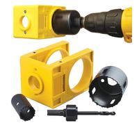 Kit de montage de serrure de porte, kit de forage de poignée de porte, scie cloche, outil de perçage de porte en acier au carbone avec gabarit de guidage, kit de perçage de porte, outils