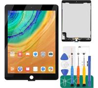 Kit de montage d'écran LCD de rechange pour iPad 6 Air 2 A1566 A1567, film trempé, colle et outils (Noir)