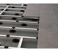 Kit de montage en aluminium de qualité supérieure pour dalles en céramique, pierre, béton, kit complet fabriqué en Allemagne - Format de la plaque : 60 x 60 cm - Surface de terrasse 4,5 x 6 m - 27 m²