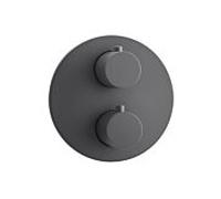 Herzbach Ensemble de montage final Deep Grey 23.503050. 2000 .06 pour 2 Verbraucher , thermostat encastré, gris mat