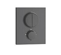 Kit de montage final Herzbach Deep Grey 23.803050.2.06 pour 2 consommateurs, thermostat encastré, gris mat