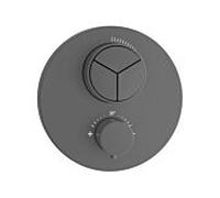 Herzbach Ensemble de montage final Deep Grey 23.803055. 2000 .06 pour 3 Verbraucher , thermostat encastré, gris mat