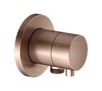 KEUCO IXMO Vanne d'inversion à encastrer 3 consommateurs, raccord de flexible, poignée Comfort, avec arrêt, rosace ronde, 59549291101, Couleur: rouge or brossÃ©