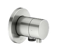 Kit de montage final KEUCO IXMO 59557211101 robinet d'arrêt/de dérivation à 2 voies encastré, raccord de tuyau, poignée Comfort , ronde, finition inox