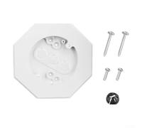 Kit de montage octogonal pour applique murale extérieure pour panneaux verticaux de 1,27 cm, base en plastique avec matériel de couleur blanche, installation facile pour murs extérieurs, terrasses