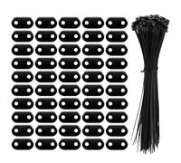 Kit de montage pour écran de confidentialité - en PVC 33 mm x 17,5 mm x 6 mm, attaches de câble en nylon, clips de fixation noirs, matériel d'installation durable | Outil de fixation de filet d