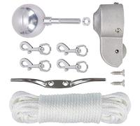 Kit de montage pour mât de drapeau, écrou à bille en aluminium de 7,6 cm et camion de 5,1 cm avec poulie en nylon pour des opérations fluides, accessoires de drapeau d'extérieur pour décoration de