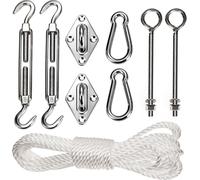 Kit de montage pour voile d'ombrage 9 éléments Crochet Tendeur Oeil de couverture GB508