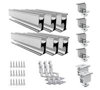 Kit de montage solaire photovoltaïque pour toit de tuiles avec crochets de toit,rail de fixation pour toit de tuiles pour une hauteur de module de 30 à 50 mm (pour 2 modules)