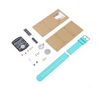 Kit de montre LED à monter soi-même, horloge électronique avec écran rouge de 0,7 cm, tableau d'entraînement à la soudure pour débutants, format 12/24h, mode veille automatique (lac azur)