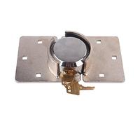 Kit de Moraillon pour Cadenas de Sécurité, Cadenas en Acier Chromé Très Résistant avec Base en Acier de 73 mm, Cadenas et Moraillon à Anse Cachée, pour Fourgonnettes, Camions, Portes, Argent