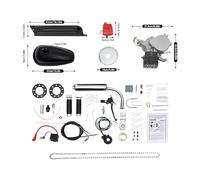 Kit de moteur de vélo 100 cc 2 temps de conversion de gaz pour vélos de 26 à 28 pouces, kit complet de remise en état de carburant