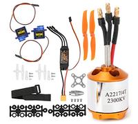 Kit de moteur, ESC et hélice pour avion télécommandé RC, moteur sans balais 2217 KV2300 avec ESC XT60 40 A, servo SG90 9G, hélice 6035 pour avions RC à ailes fixes