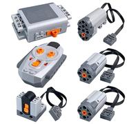 Kit de moteurs techniques 6 en 1, compatible avec les fonctions d'alimentation Lego, le kit contient un servomoteur, une boîte de piles AA, un récepteur de télécommande 2,4 G, un moteur M, un cadeau
