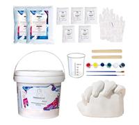 Kit de moulage à la main familial, ensemble de moulage réaliste sûr, sculpture en plâtre de 20,3 x 15,2 cm avec mélange facile, moule de moulage en silicone durable, décoration romantique avec design