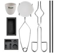 Kit de moulage de métaux | en graphite, chalumeau et fonderie | Kit de Smelting de métaux - Pour argent, cuivre, aluminium, fer, bijoux, poids, fonte, raffinage et artisanat dans le