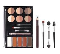 Kit de moulage de sourcils à la mode avec 11 nuances palette de poudre pinceau crayon tampon outil professionnel et crayon