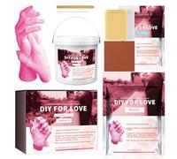 Kit de moulage des mains familiales, poudre de moulage à la main - Décoration artisanale pour la Saint-Valentin