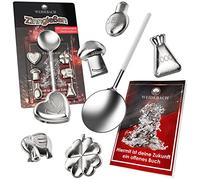 Kit de moulage d'étain WEIDEBACH®, livret avec plus de 500 interprétations inclus, jeu de moulage d'étain pour le réveillon du premier de l'an, lis ton futur avec le kit de moulage d'étain