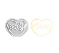 Kit de moulage en résine époxy pour maman - Moule en silicone - Moule en forme de cœur de qualité alimentaire pour femme, petite amie, décoration, Saint-Valentin, anniversaire