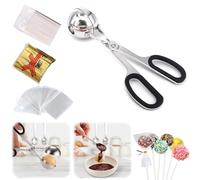 Kit de moule à cake pop, avec 100 sacs à sucettes, 100 attaches torsadées, 100 bâtonnets à sucettes, bonbons, chocolats et biscuits (noir, L)