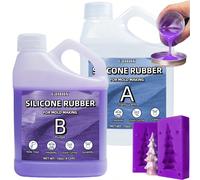 Kit de moule en silicone 32 oz/946 ml et 6,76 oz/200 ml - Rapport de mélange 1:1, composé liquide violet à prise rapide (dureté 20A Shore), convient pour l'art de la résine, l'artisanat de Noël, le mo