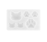 Kit De Moule En Silicone Époxy Étoile Lune Patte Chat Mignon Pour Artisanat En Résine Pendentifs Porte-clés Boucle D'oreille Fabrication Décor Étoile Lune